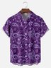 Big Size Moisture-wicking Paisley Floral Chest Pocket Casual Shirt