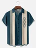 Big Size Moisture-wicking Geomatric Chest Pocket Bowling Shirt
