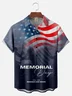 Big Size Moisture-wicking Memorial Day American Flag Chest Pocket Casual Shirt