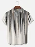 Big Size Moisture-wicking Classic Abstract Textured Vertical Stripe Chest Pocket Casual Shirt