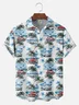 Big Size Moisture-wicking Beach Retro Car Chest Pocket Hawaiian Shirt