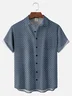 Big Size Moisture-wicking Geomatric Chest Pocket Casual Shirt
