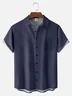 Big Size Moisture-wicking Solid Color Chest Pocket Casual Shirt