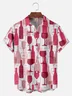 Big Size Moisture-wicking Wine Glass Abstract Art Chest Pocket Hawaiian Shirt