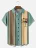 Big Size Moisture-wicking Toucan Parrot Chest Pocket Bowling Shirt