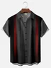 Big Size Moisture Wicking Geometric Stripe Chest Pocket Hawaiian Shirt