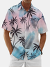 Moisture Wicking Gradient Coconut Tree Chest Pocket Hawaiian Shirt