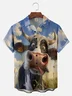 Big Size Moisture-wicking Dairy Cow Chest Pocket Hawaiian Shirt