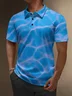 Moisture Wicking Gradient Color Abstract Stripes Short Sleeve Golf Polo