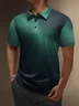Moisture Wicking Ombre Abstract Stripes Short Sleeve Golf Polo