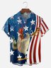 Big Size Moisture-wicking American Flag Kungfu Chicken Chest Pocket Casual Shirt