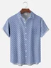 Big Size Moisture-wicking Geomatric Chest Pocket Casual Shirt