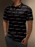 Moisture Wicking Gradient Rainbow Heart Short Sleeve Golf Polo