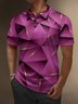 Moisture Wicking Gradient Color 3D Abstract Geometric Short Sleeve Golf Polo