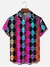 Big Size Moisture-wicking Gradient Geomatric Chest Pocket Casual Shirt