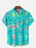 Big Size Moisture-wicking Mid-century Geomatric Cocktail Chest Pocket Hawaiian Shirt