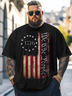 Big Size Men's 1776 Independence Day American Flag Loose T-shirt