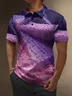 Moisture Wicking Gradient Color Abstract Stripes Short Sleeve Golf Polo