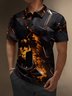 Moisture Wicking Gradient Color 3D Geometric Abstract Short Sleeve Golf Polo