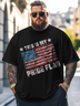 Big Size Men's American Flag "This Is My Pride Flag" Loose T-shirt