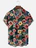 Moisture Wicking Tropical Floral Chest Pocket Hawaiian Shirt