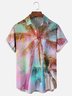Moisture-wicking Dreamy Island Coconut Tree Chest Pocket Hawaiian Shirt