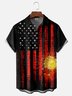 Moisture-wicking 4th of July American Flag Chest Pocket Casual Shirt
