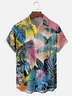 Moisture Wicking Tropical Floral Chest Pocket Hawaiian Shirt