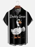 Moisture Wicking Striped Daddy Goose Chest Pocket Bowling Shirt
