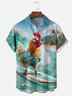 Moisture-wicking Summer Chicken Surf Beach Chest Pocket Hawaiian Shirt