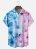 Moisture Wicking Gradient Floral Chest Pocket Hawaiian Shirt