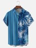 Moisture Wicking Ombre Abstract Stripes Coconut Tree Chest Pocket Hawaiian Shirt