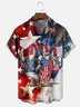 Moisture Wicking Independence Day Abstract American Flag Chicken Chest Pocket Hawaiian Shirt