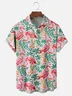 Moisture Wicking Tropical Flamingo Chest Pocket Hawaiian Shirt