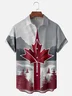 Moisture-wicking Canada Day Flag Maple Leaf Chest Pocket Casual Shirt