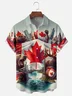 Moisture-wicking Canada Day Flag Art Chest Pocket Casual Shirt