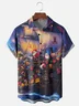 Moisture-wicking Pirate Ship Santa Claus Chest Pocket Casual Shirt