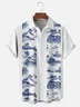 Moisture-wicking Palm Tree Chest Pocket Bowling Shirt