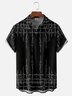 Moisture Wicking Abstract Geometric Barbed Wire Chest Pocket Hawaiian Shirt