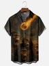 Moisture-wicking Fun Meteorite Orangutan Chest Pocket Hawaiian Shirt