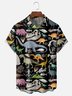 Moisture-wicking Dinosaur Chest Pocket Hawaiian Shirt