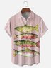 Moisture Wicking Abstract Gradient Geometric Illustration Fish Chest Pocket Hawaiian Shirt