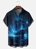 Moisture-wicking Pirate Ship Skeleton Chest Pocket Casual Shirt