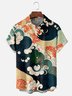 Moisture-wicking Japanese Wave Ukiyo-e Art Chest Pocket Casual Shirt