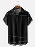 Moisture Wicking Abstract Geometric Barbed Wire Chest Pocket Hawaiian Shirt