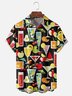 Tall Size Moisture-wicking Geomatric Cocktail Chest Pocket Hawaiian Shirt