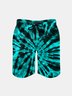 Men's Swim Trunks Hawaiian Tie-Dye Beach Shorts with Pockets
