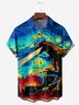 Tall Size Moisture-wicking Movie Monster Chest Pocket Short Sleeve Casual Shirt