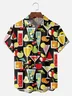 Big Size Moisture-wicking Geomatric Cocktail Chest Pocket Hawaiian Shirt