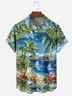 Tall Size Moisture-wicking Palm Tree Chest Pocket Hawaiian Shirt